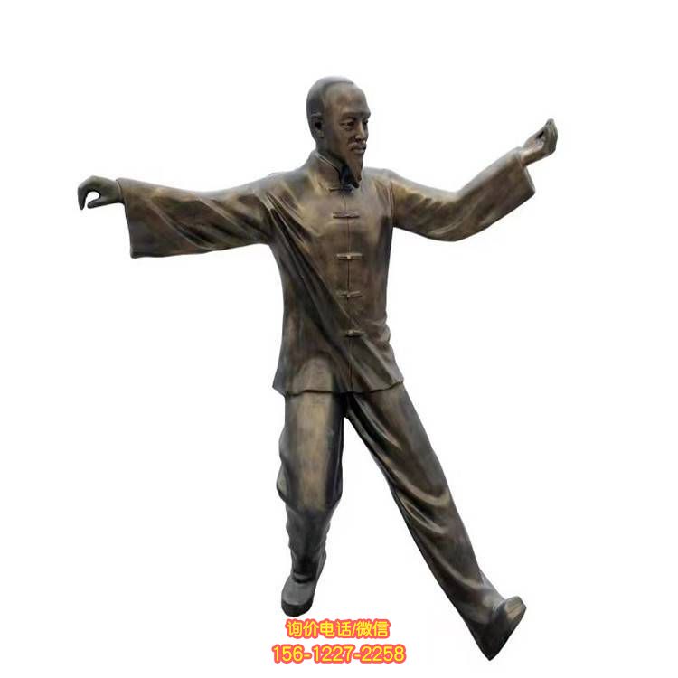 太極人物玻璃鋼雕塑，點綴公園景觀