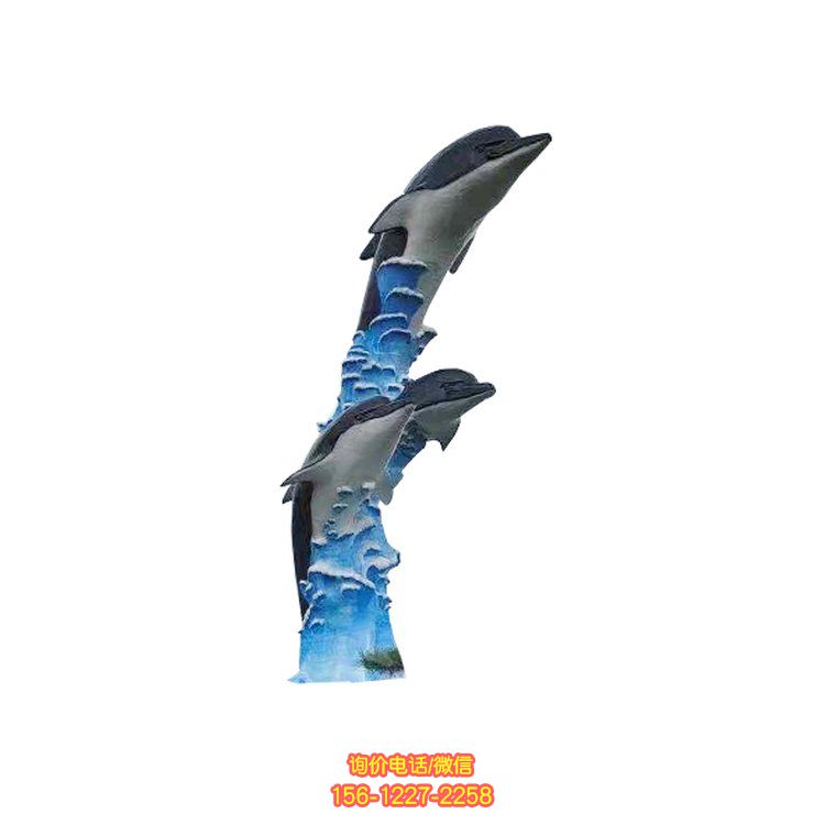 玻璃鋼海豚動物雕塑，為廣場景觀帶來新鮮感