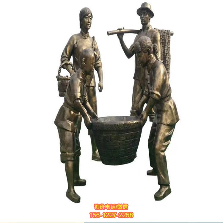 締結農耕文化的玻璃鋼人物雕塑