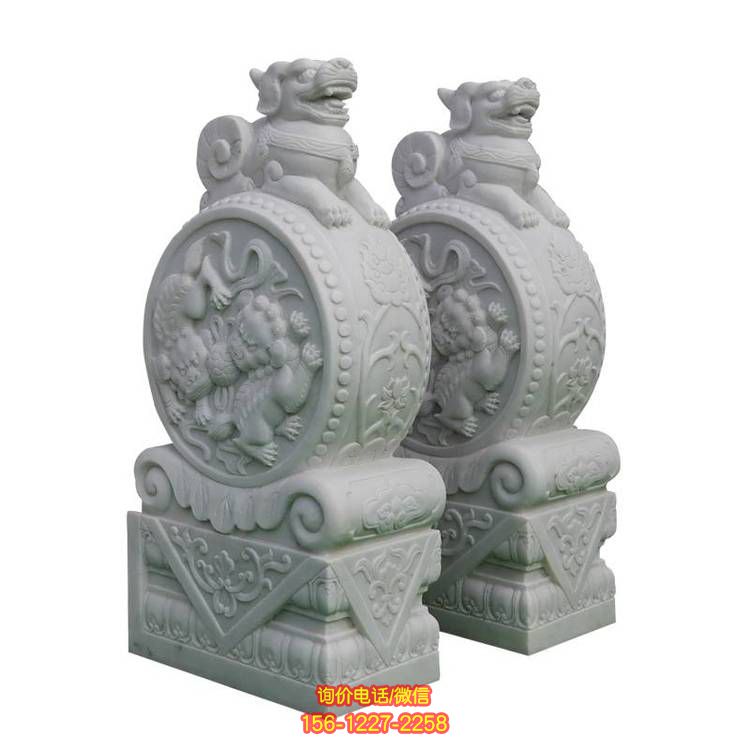 石雕獅子，雕塑裝點庭院