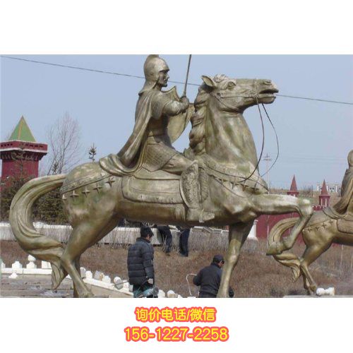 不銹鋼騎馬人物雕塑，為園林廣場(chǎng)景觀增添精彩