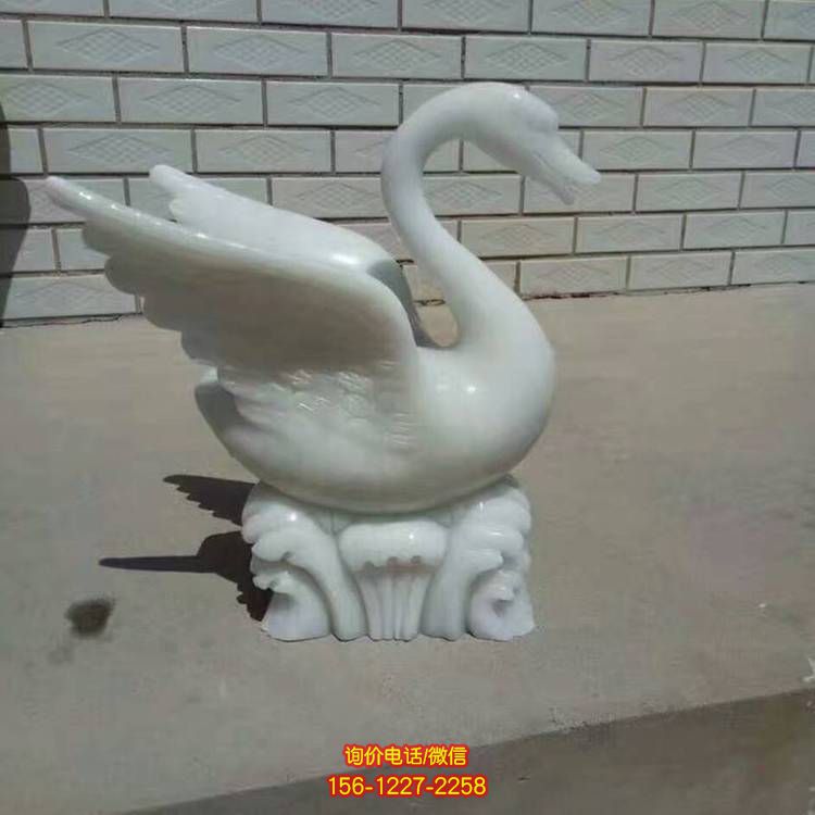 庭院天鵝噴泉雕塑，景觀優雅動人