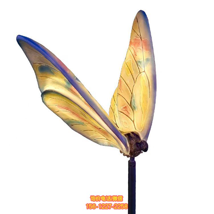 公園綠地雕塑玻璃鋼蝴蝶 仿真動物 景區公園裝飾放光擺件