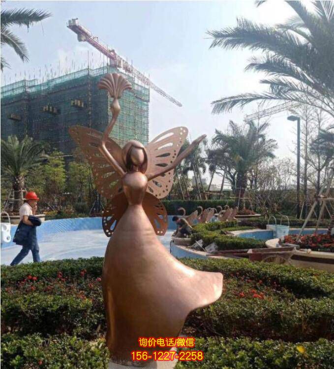 景區玻璃鋼蝴蝶公主蝴蝶仙子小天使精靈人像雕塑