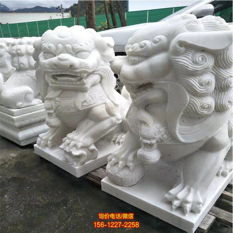 石雕石獅子一對(duì)看門鎮(zhèn)宅家用祠堂酒店庭院獅子擺件