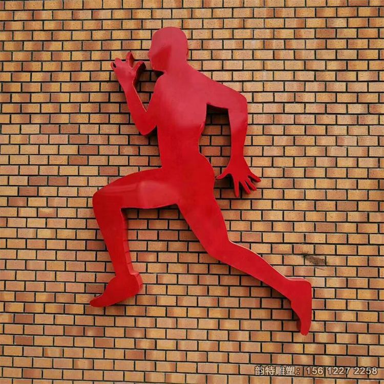 跑步剪影人物雕塑制作廠家，不銹鋼跑步運動雕塑大全