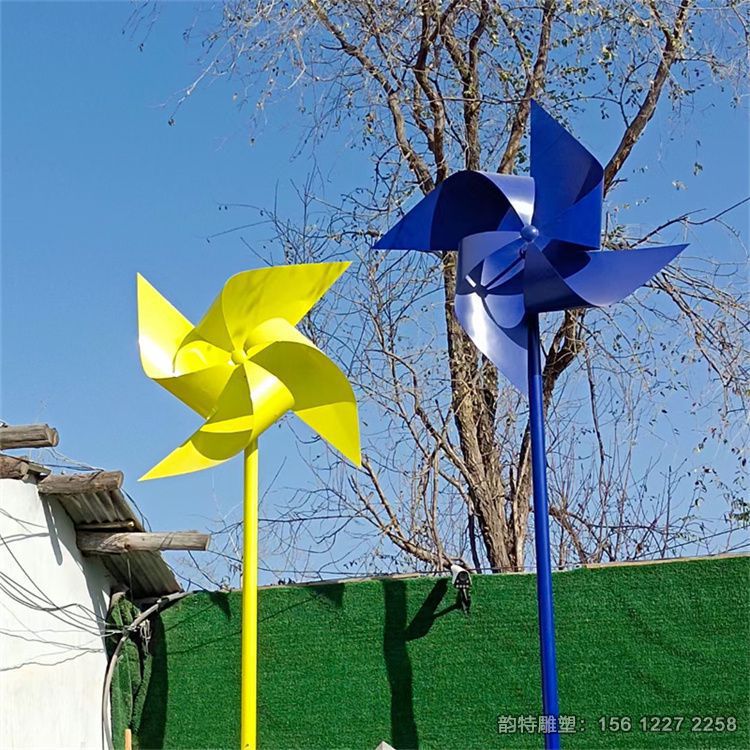 不銹鋼大風車雕塑，抽象金屬風車雕塑大全