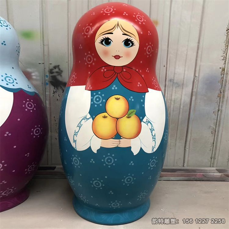 大型玻璃鋼套娃雕塑，彩繪娃娃雕塑大全