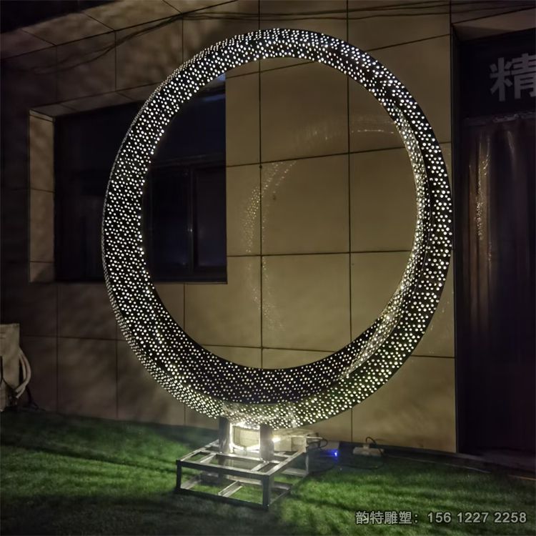 不銹鋼月亮圓環雕塑334 不銹鋼月亮圓環雕塑334