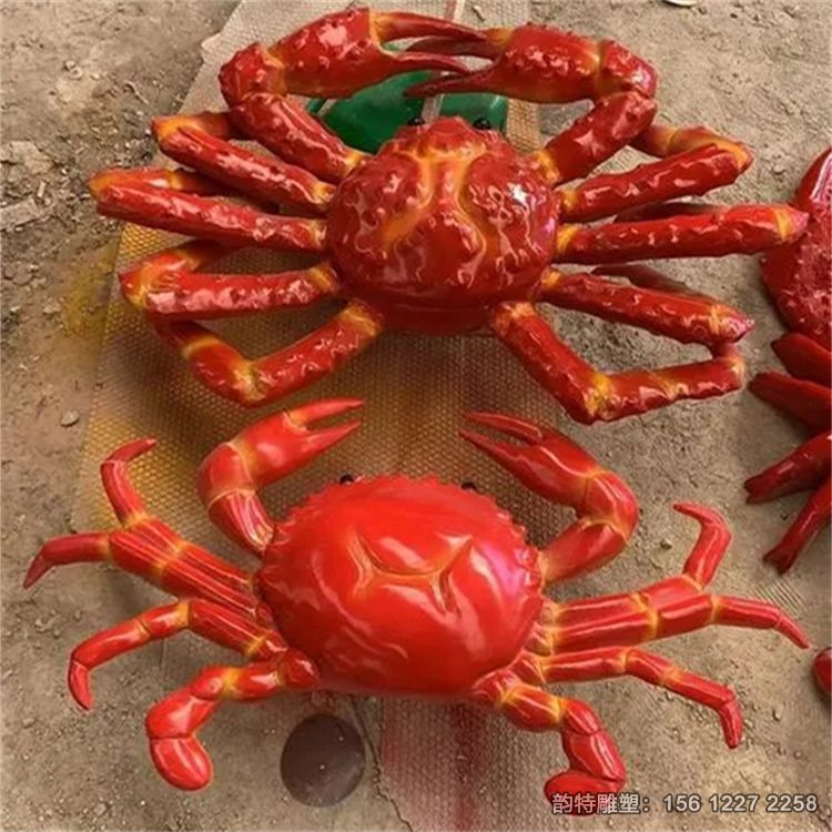 玻璃鋼螃蟹雕塑加工廠家，定做海洋小動(dòng)物雕塑
