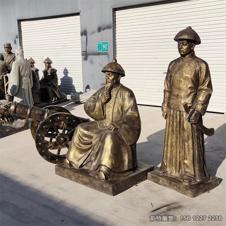 廣場虎門銷煙雕塑，玻璃鋼林則徐禁煙雕塑