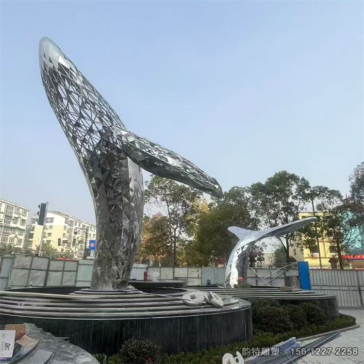 做過的不銹鋼鯨魚雕塑案例 鏤空鯨魚安裝實拍現(xiàn)場