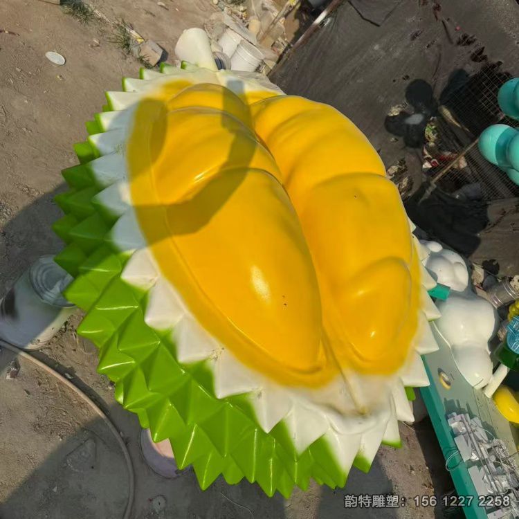 發光玻璃鋼榴蓮雕塑 水果榴蓮雕塑定制